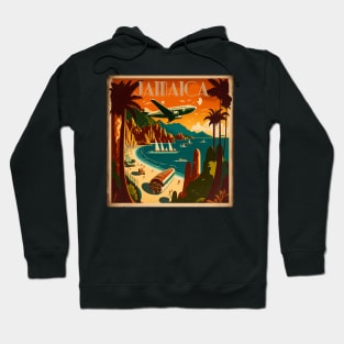 Jamaican Coastline Vintage Travel Art Poster Hoodie